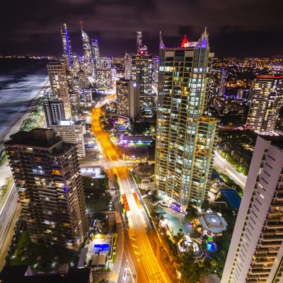 night view of gold coast downtown