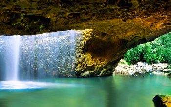 Long exposure of the Natural Bridge indoor cave at Springbrook National Park in Queensland Australia.