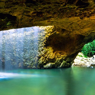 Long exposure of the Natural Bridge indoor cave at Springbrook National Park in Queensland Australia.